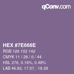 Código de color: HEX #7E668E | qconv.com
