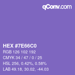 Color code: HEX #7E66C0 | qconv.com