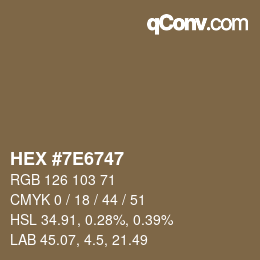 Color code: HEX #7E6747 | qconv.com