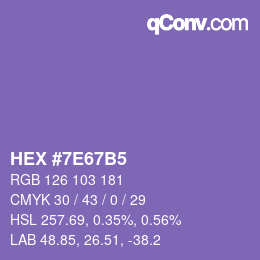 Color code: HEX #7E67B5 | qconv.com