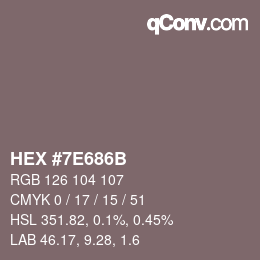 Color code: HEX #7E686B | qconv.com