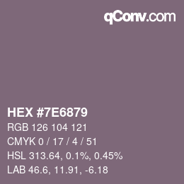 Color code: HEX #7E6879 | qconv.com