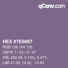 Color code: HEX #7E6887 | qconv.com