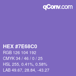 颜色代码: HEX #7E68C0 | qconv.com