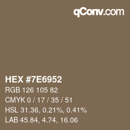 Color code: HEX #7E6952 | qconv.com