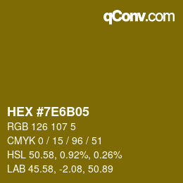 Color code: HEX #7E6B05 | qconv.com