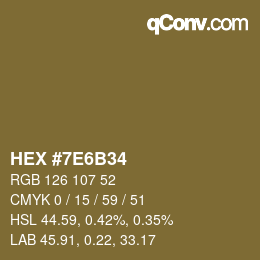 Color code: HEX #7E6B34 | qconv.com