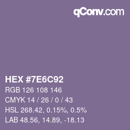 Color code: HEX #7E6C92 | qconv.com