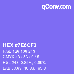 Código de color: HEX #7E6CF3 | qconv.com