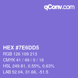 Color code: HEX #7E6DD5 | qconv.com