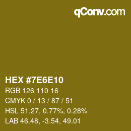 Color code: HEX #7E6E10 | qconv.com
