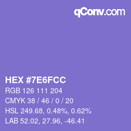 Color code: HEX #7E6FCC | qconv.com