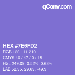 Color code: HEX #7E6FD2 | qconv.com