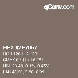 Color code: HEX #7E7067 | qconv.com