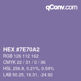 Color code: HEX #7E70A2 | qconv.com