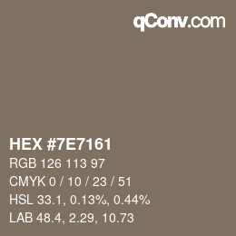 Color code: HEX #7E7161 | qconv.com