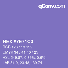 Color code: HEX #7E71C0 | qconv.com