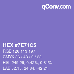 Color code: HEX #7E71C5 | qconv.com