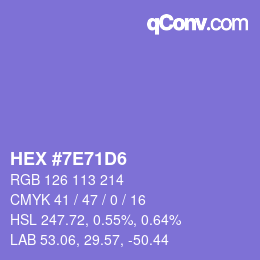 颜色代码: HEX #7E71D6 | qconv.com