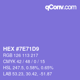 Color code: HEX #7E71D9 | qconv.com