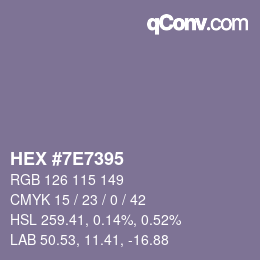 カラーコード: HEX #7E7395 | qconv.com