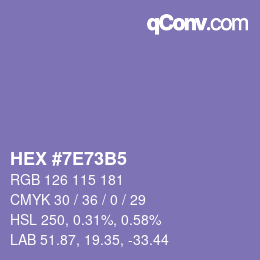 颜色代码: HEX #7E73B5 | qconv.com