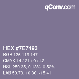 Código de color: HEX #7E7493 | qconv.com