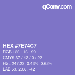 Color code: HEX #7E74C7 | qconv.com