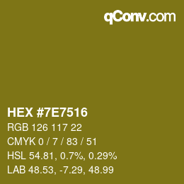 Color code: HEX #7E7516 | qconv.com