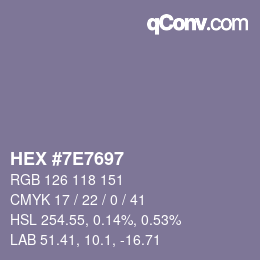 Color code: HEX #7E7697 | qconv.com