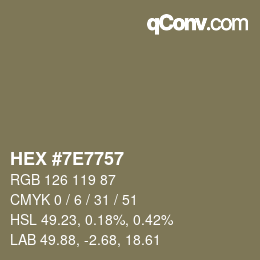 Color code: HEX #7E7757 | qconv.com