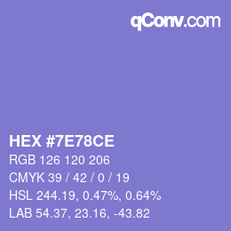 Color code: HEX #7E78CE | qconv.com