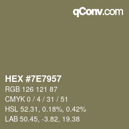 Color code: HEX #7E7957 | qconv.com