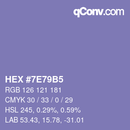 Color code: HEX #7E79B5 | qconv.com