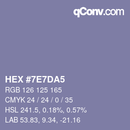 Color code: HEX #7E7DA5 | qconv.com