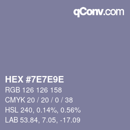 Color code: HEX #7E7E9E | qconv.com