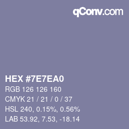 カラーコード: HEX #7E7EA0 | qconv.com