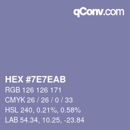 Color code: HEX #7E7EAB | qconv.com