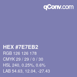 Color code: HEX #7E7EB2 | qconv.com