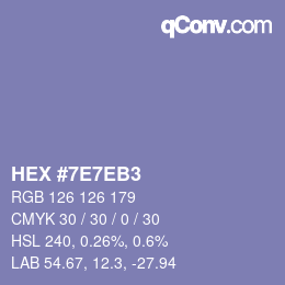 Farbcode: HEX #7E7EB3 | qconv.com