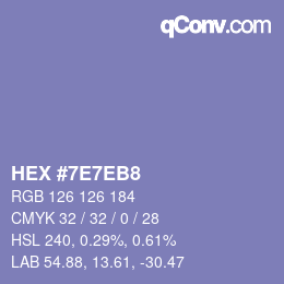 Color code: HEX #7E7EB8 | qconv.com