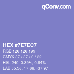 カラーコード: HEX #7E7EC7 | qconv.com