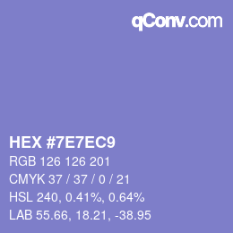 Color code: HEX #7E7EC9 | qconv.com