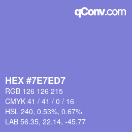 カラーコード: HEX #7E7ED7 | qconv.com