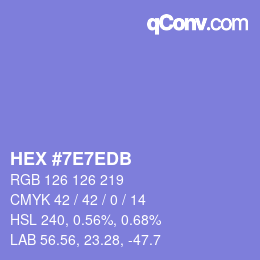 カラーコード: HEX #7E7EDB | qconv.com