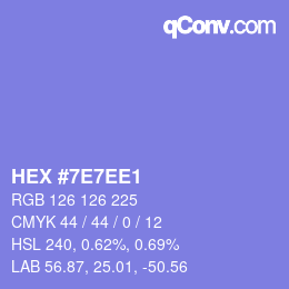 カラーコード: HEX #7E7EE1 | qconv.com