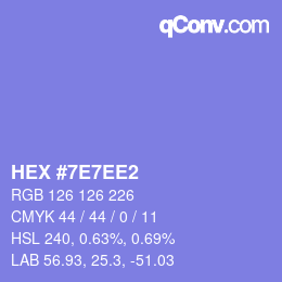 颜色代码: HEX #7E7EE2 | qconv.com