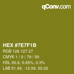 Color code: HEX #7E7F1B | qconv.com