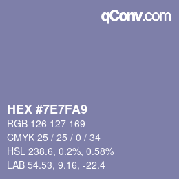 カラーコード: HEX #7E7FA9 | qconv.com