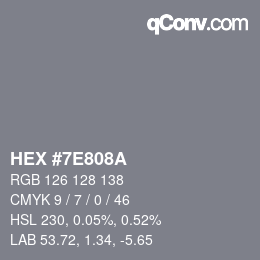 Color code: HEX #7E808A | qconv.com